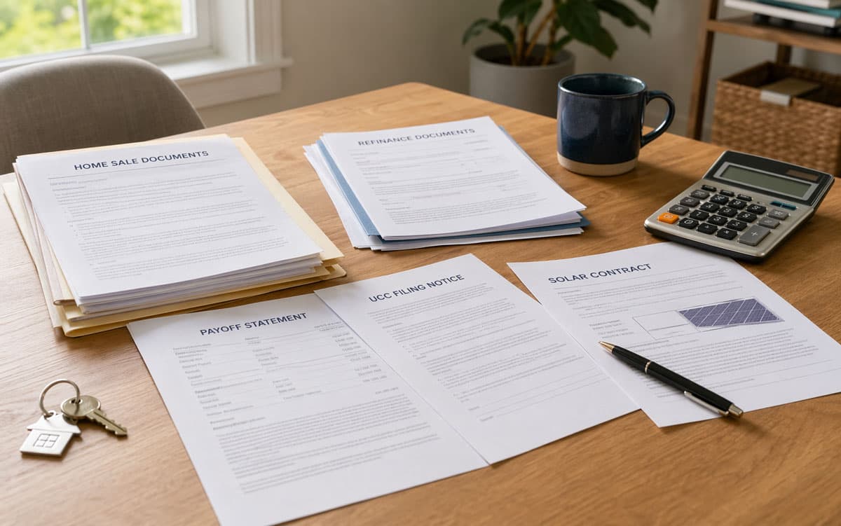 Solar sales proposal beside signed contract terms and handwritten notes