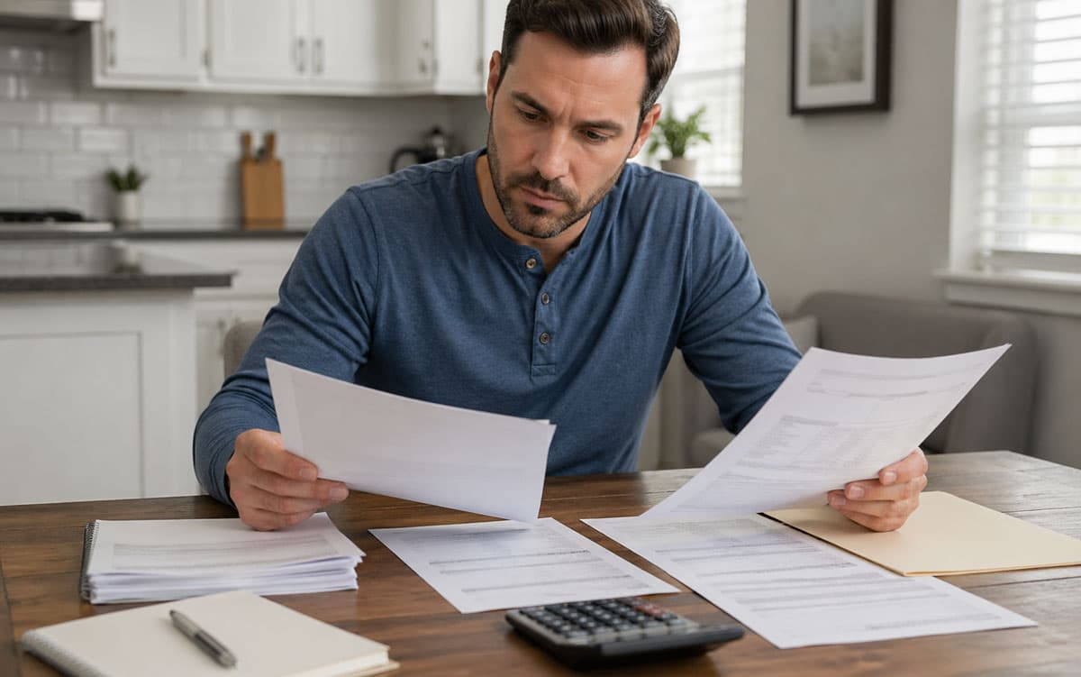 Solar tax forms and contract paperwork on a desk