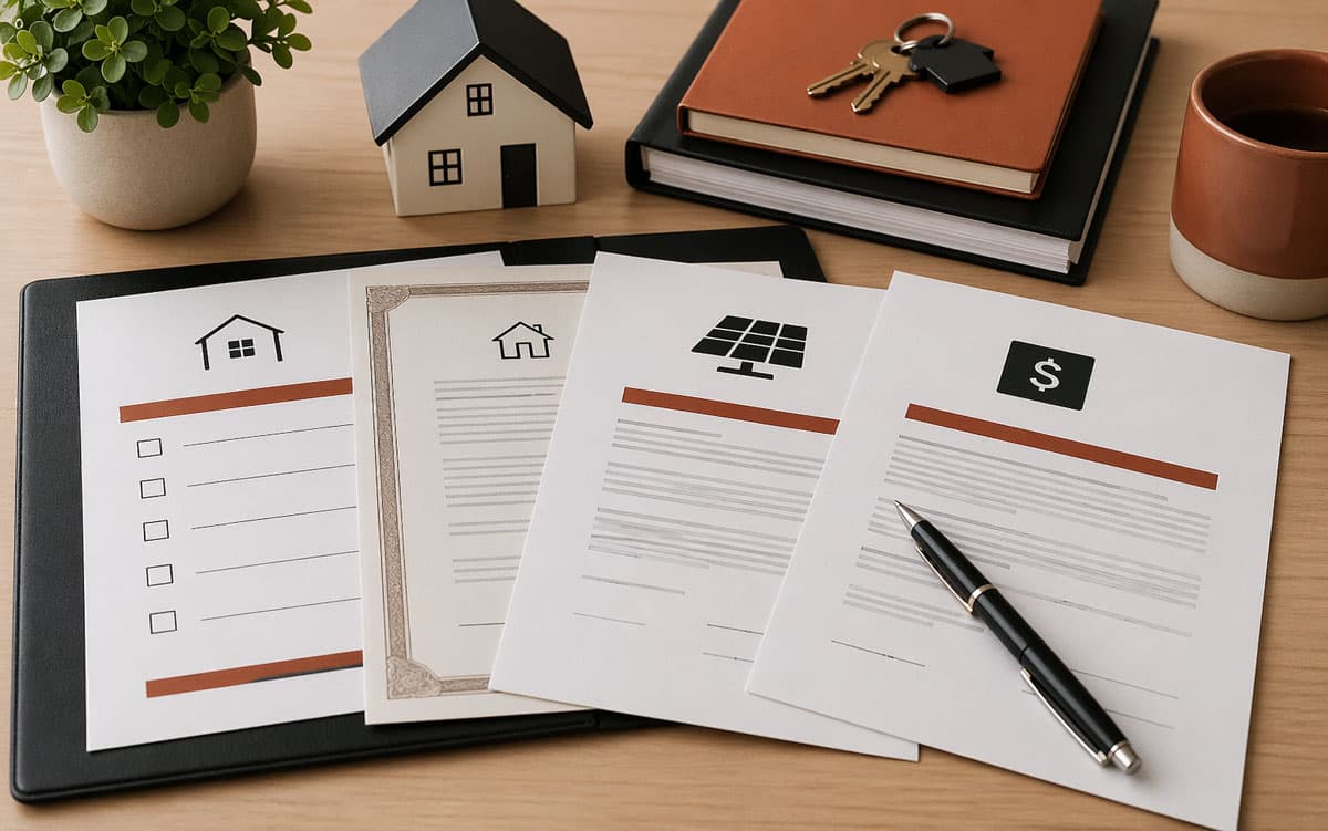 Solar UCC-1 filing documents and home sale paperwork